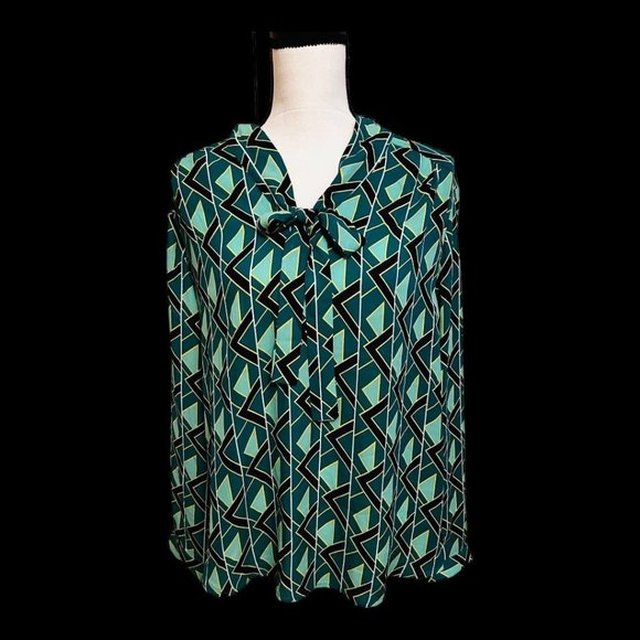 NWT Jones NY & Co Geometric Blouse-XL - Picture 1 of 12